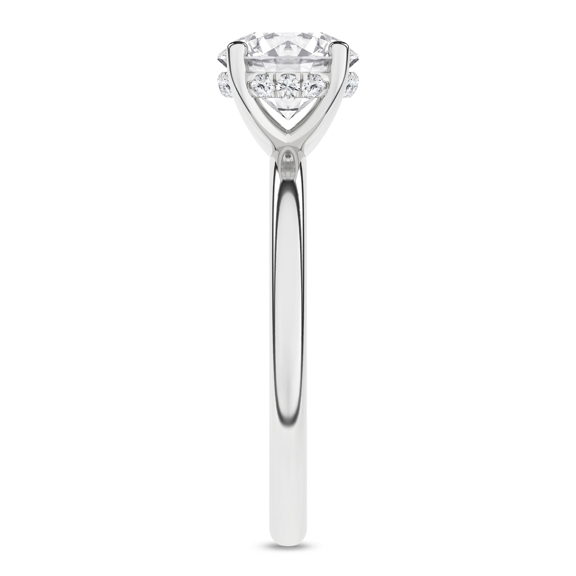Hidden Halo Plain Shank Engagement Ring (Round)