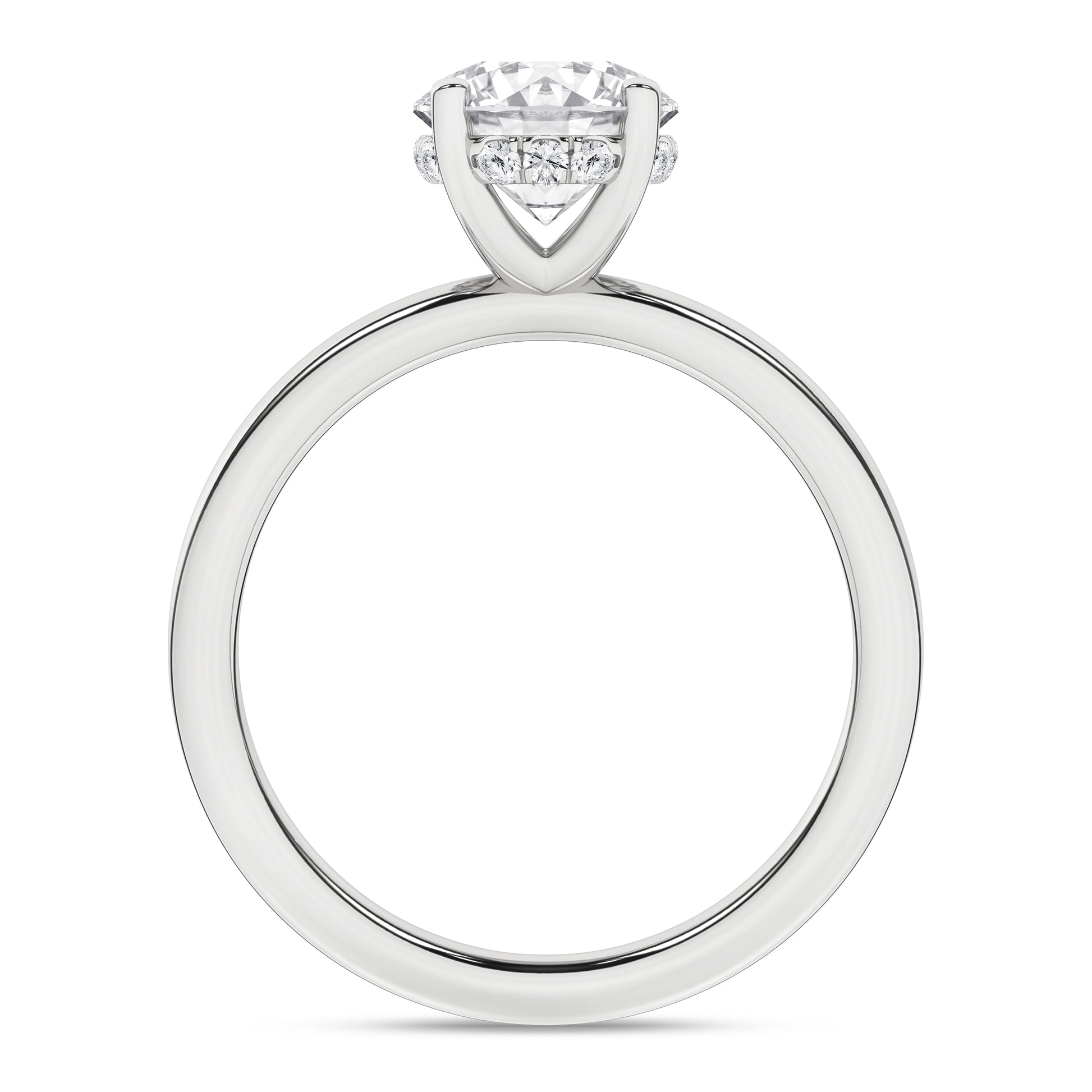 Hidden Halo Plain Shank Engagement Ring (Round)