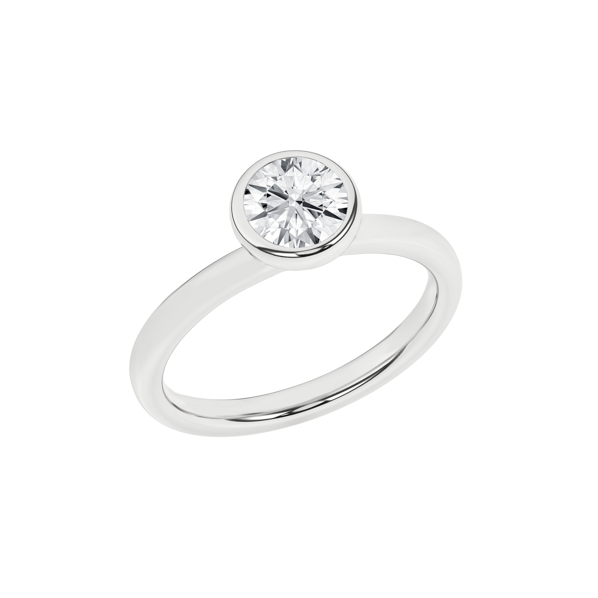 Bezel-Set Solitaire Ring (Round)