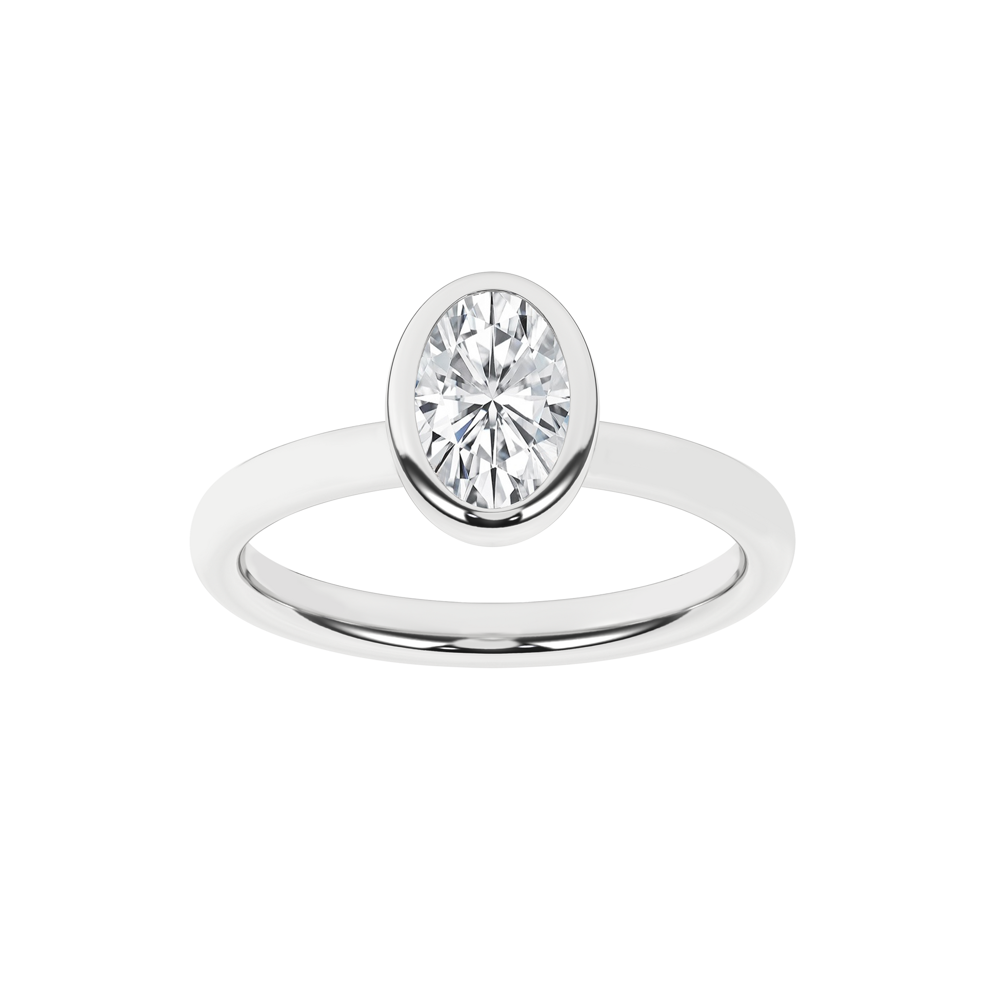Bezel-Set Solitaire Ring (Oval)