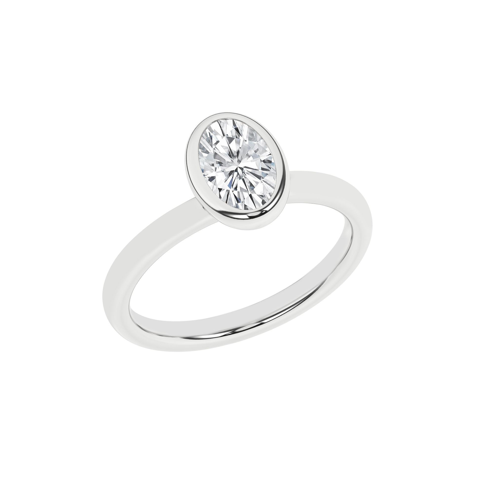 Bezel-Set Solitaire Ring (Oval)
