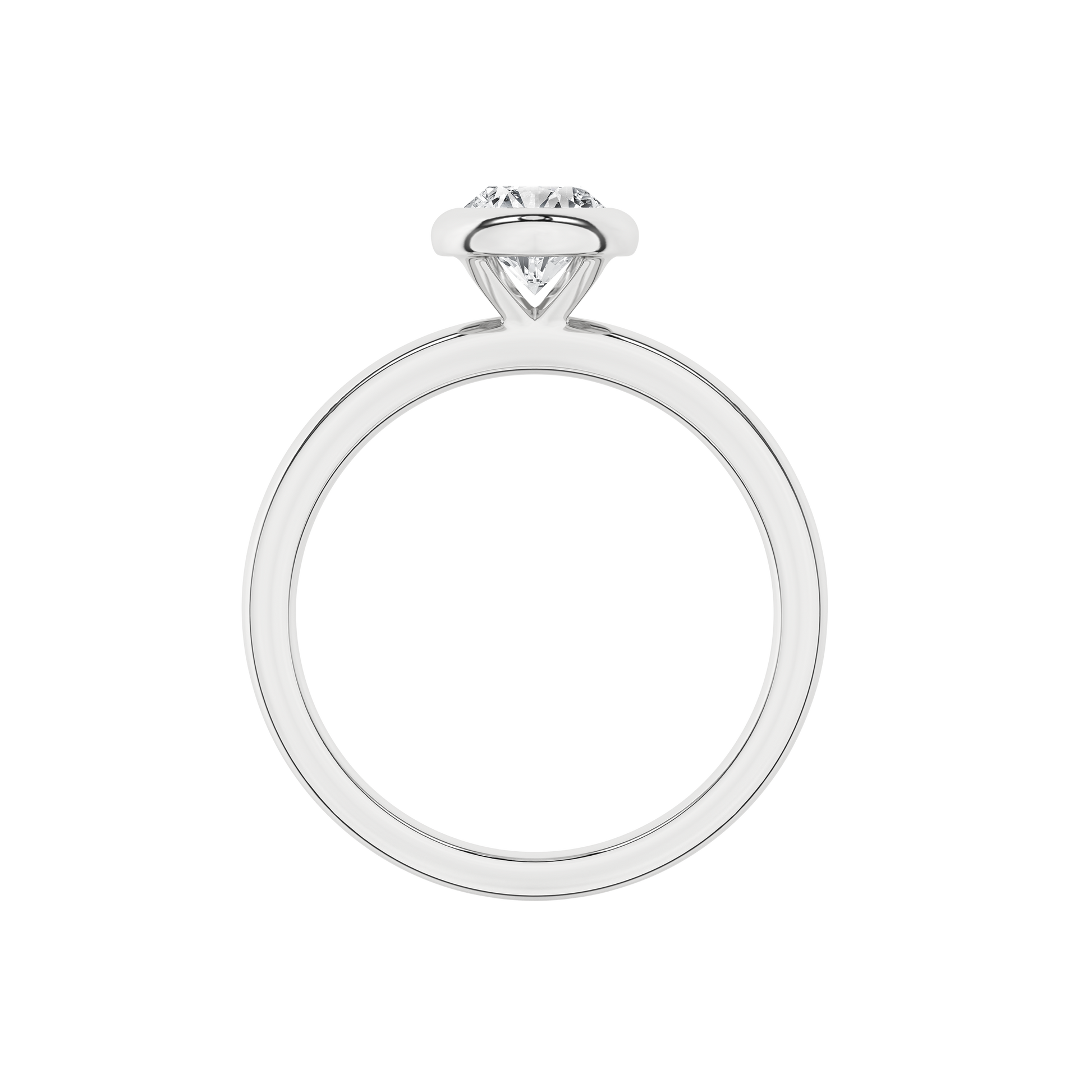 Bezel-Set Solitaire Ring (Oval)