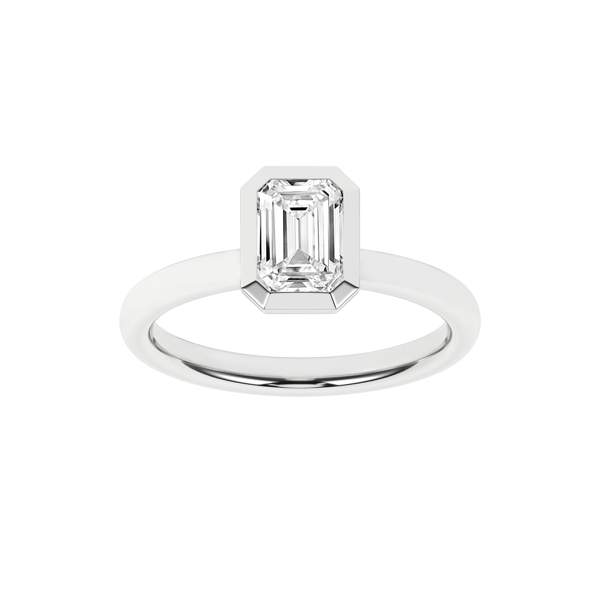 Bezel-Set Solitaire Ring (Emerald)