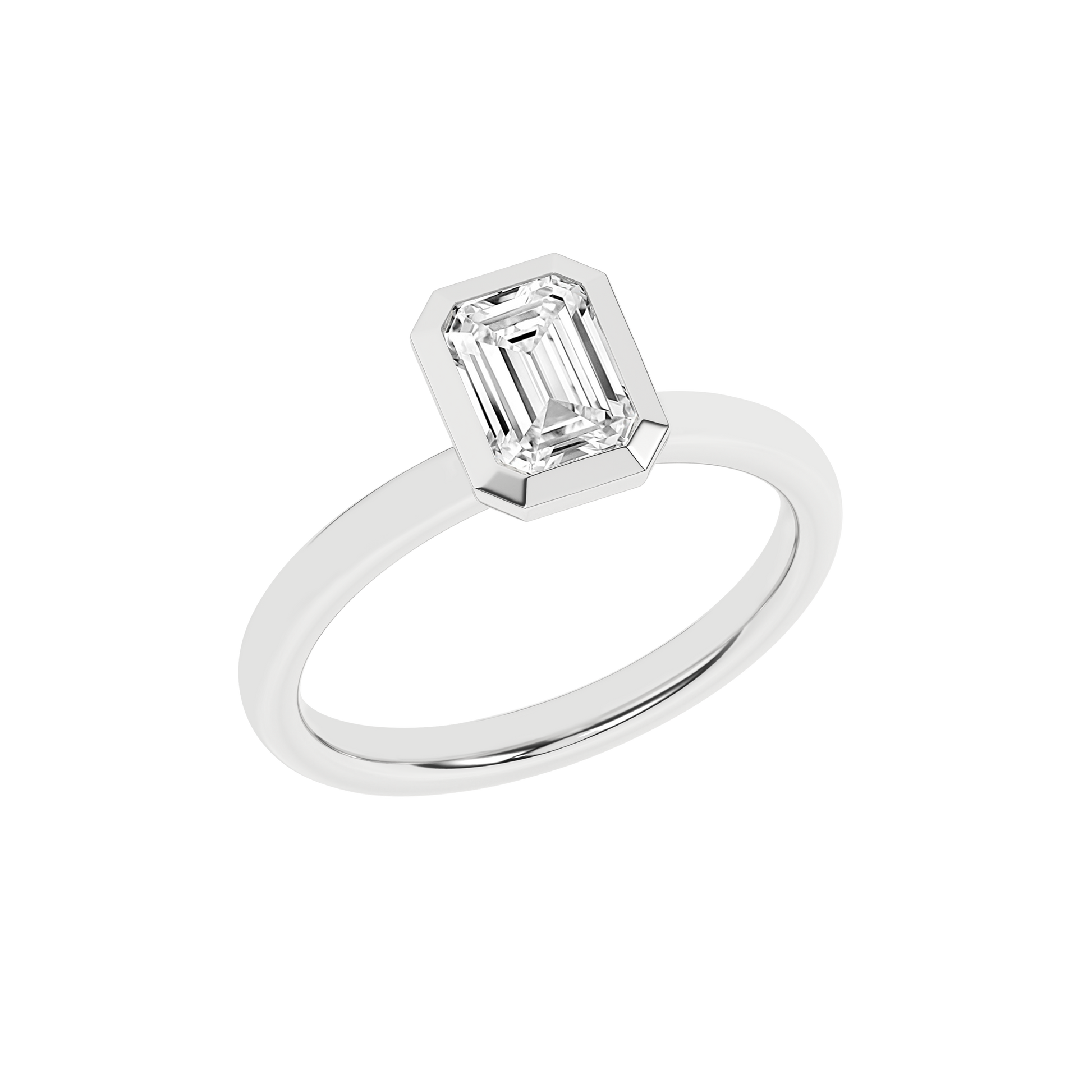 Bezel-Set Solitaire Ring (Emerald)