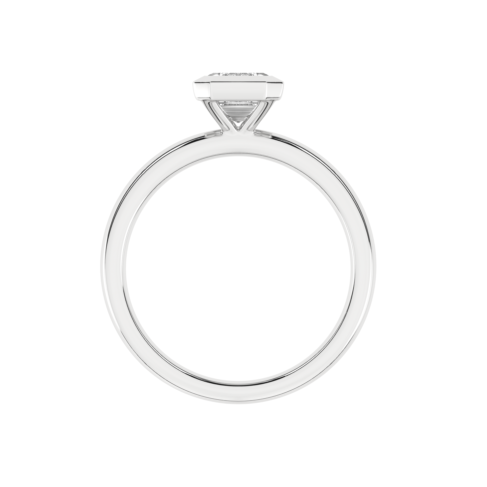 Bezel-Set Solitaire Ring (Emerald)