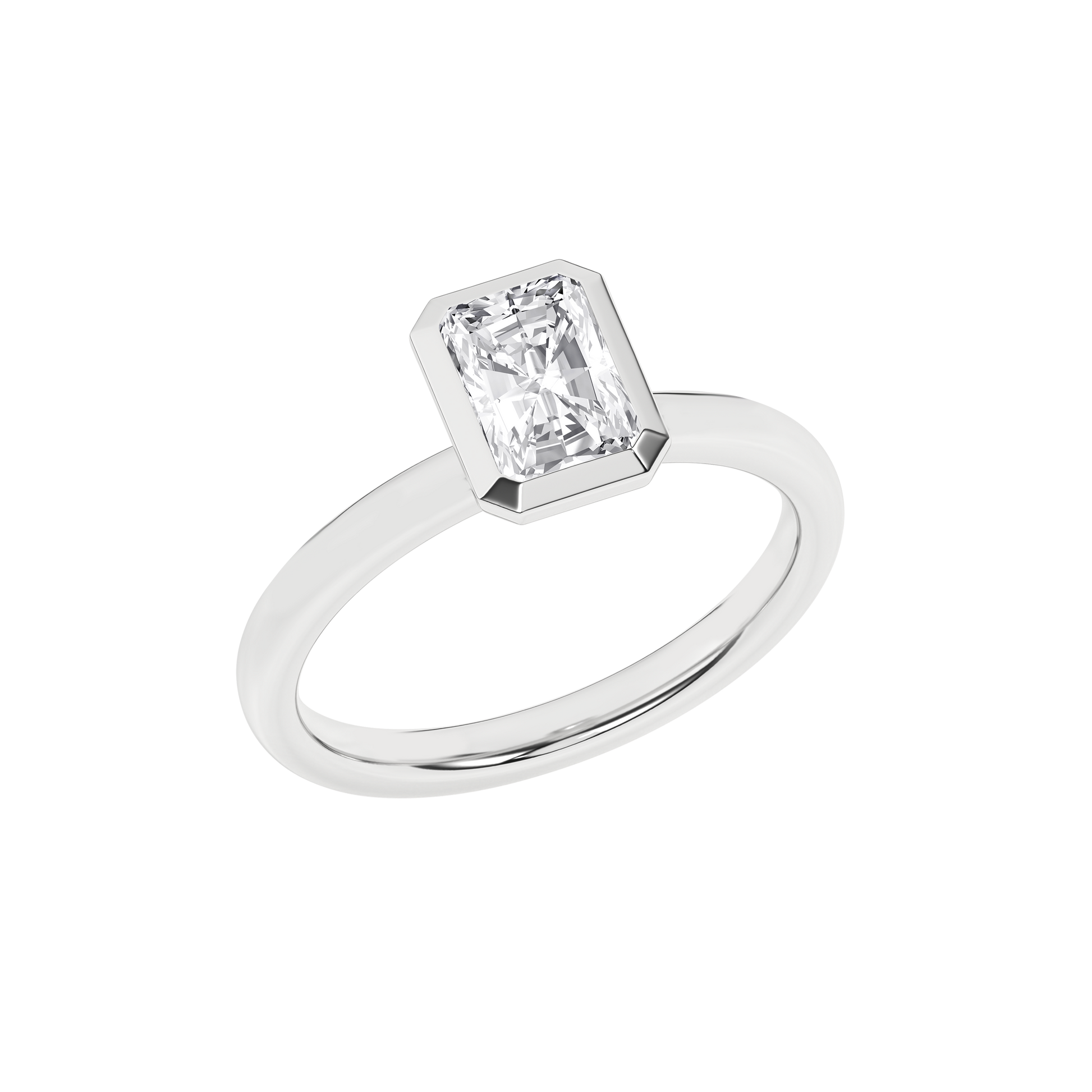 Bezel-Set Solitaire Ring (Radiant)