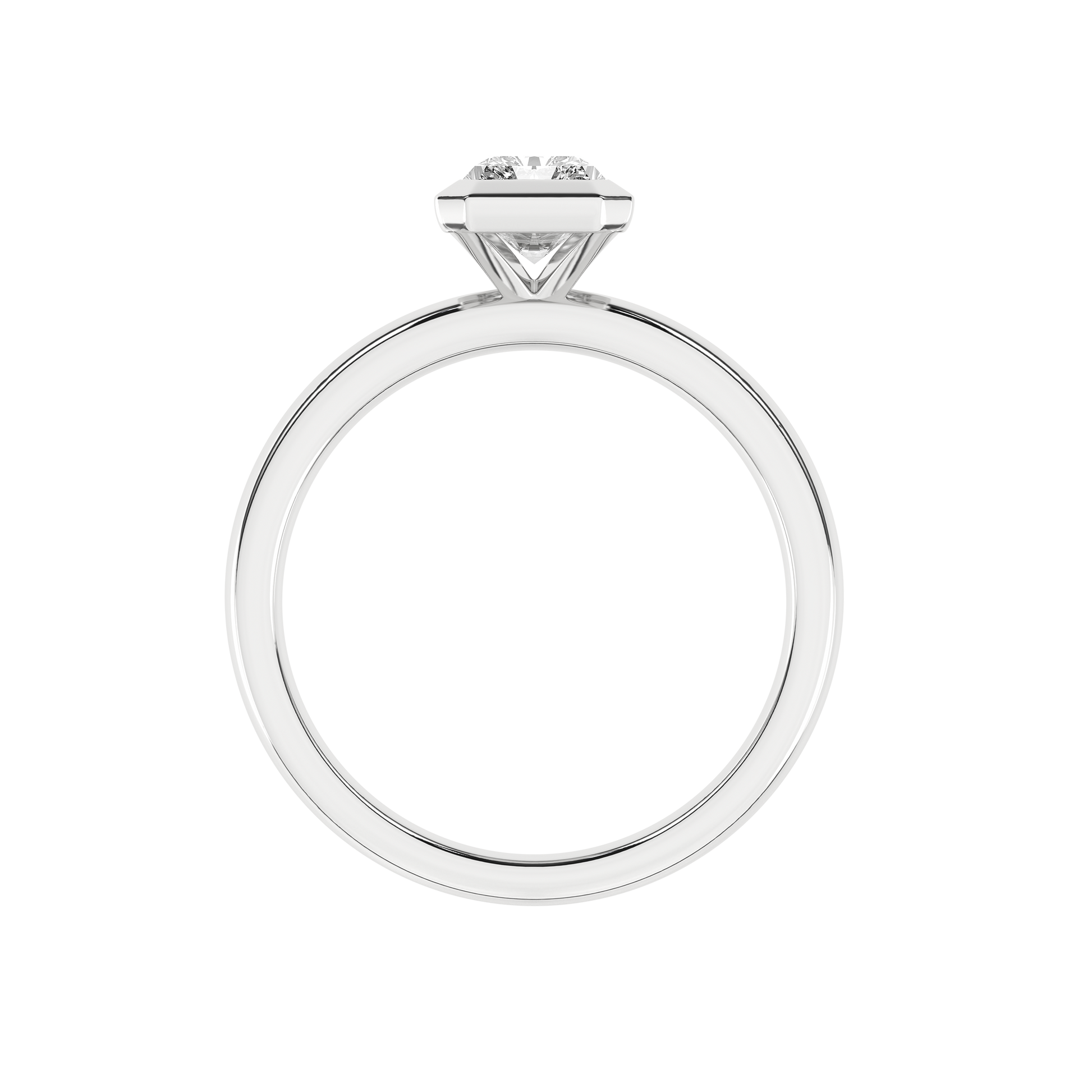 Bezel-Set Solitaire Ring (Radiant)