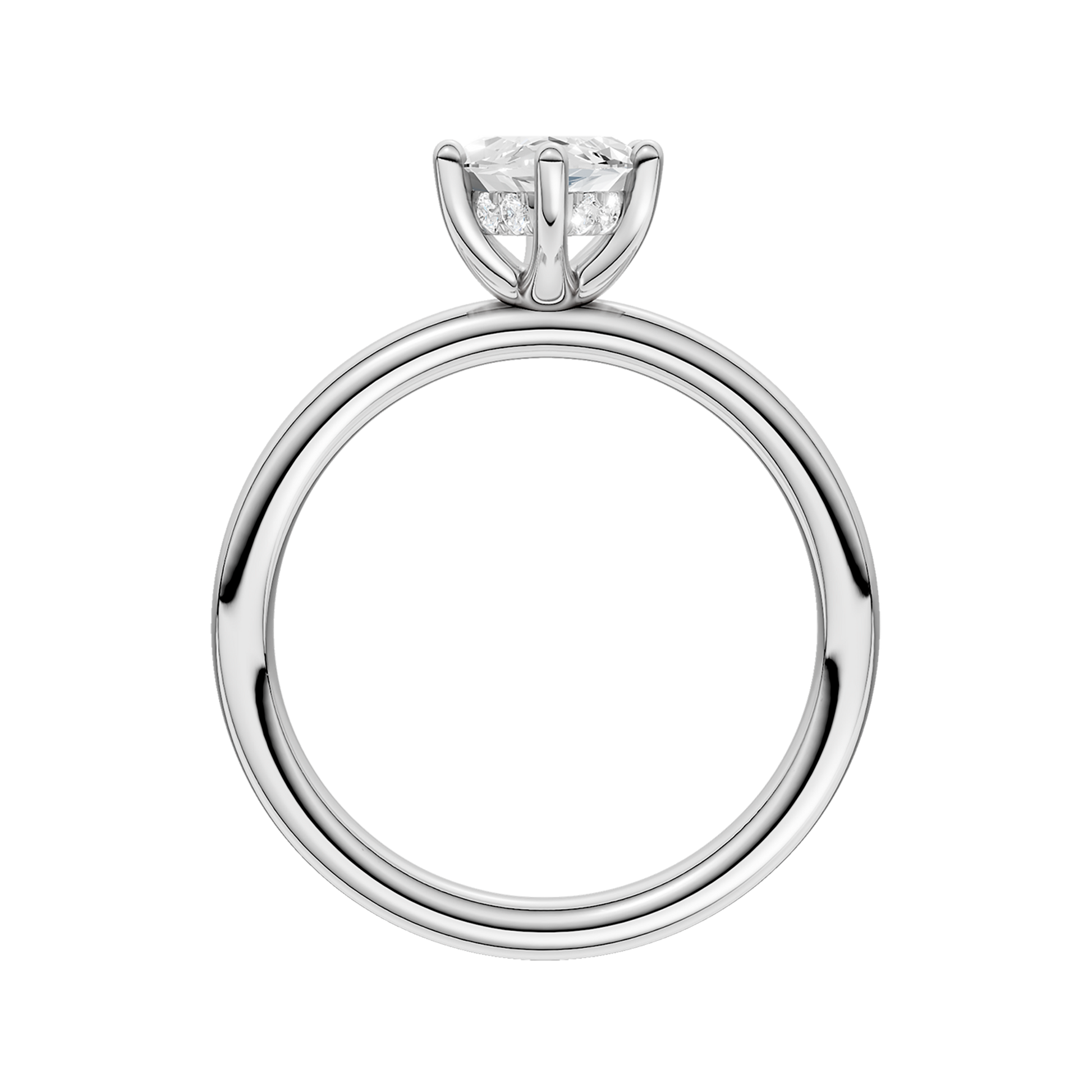 Hidden Halo Plain Shank Engagement Ring (Marquise)