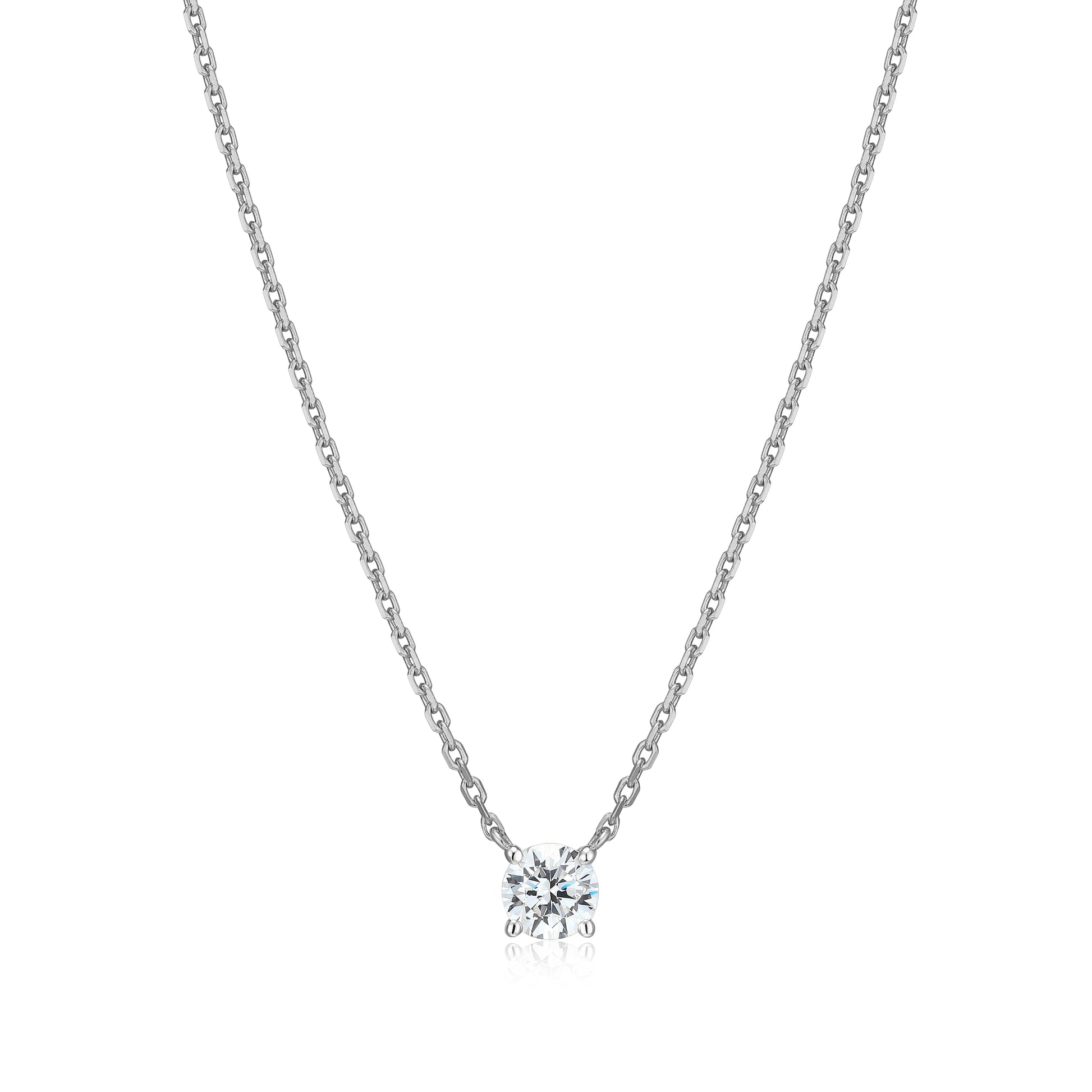 MN0116W - Essentials Medium Solitaire Lab-Created Diamond Necklace