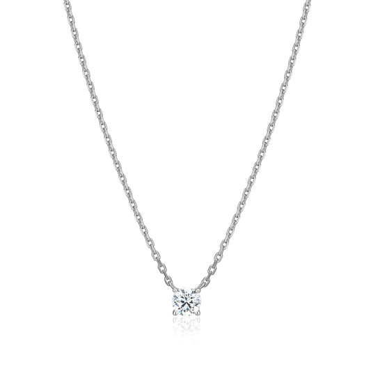 MN0115W - Essentials Small Solitaire Lab-Created Diamond Necklace