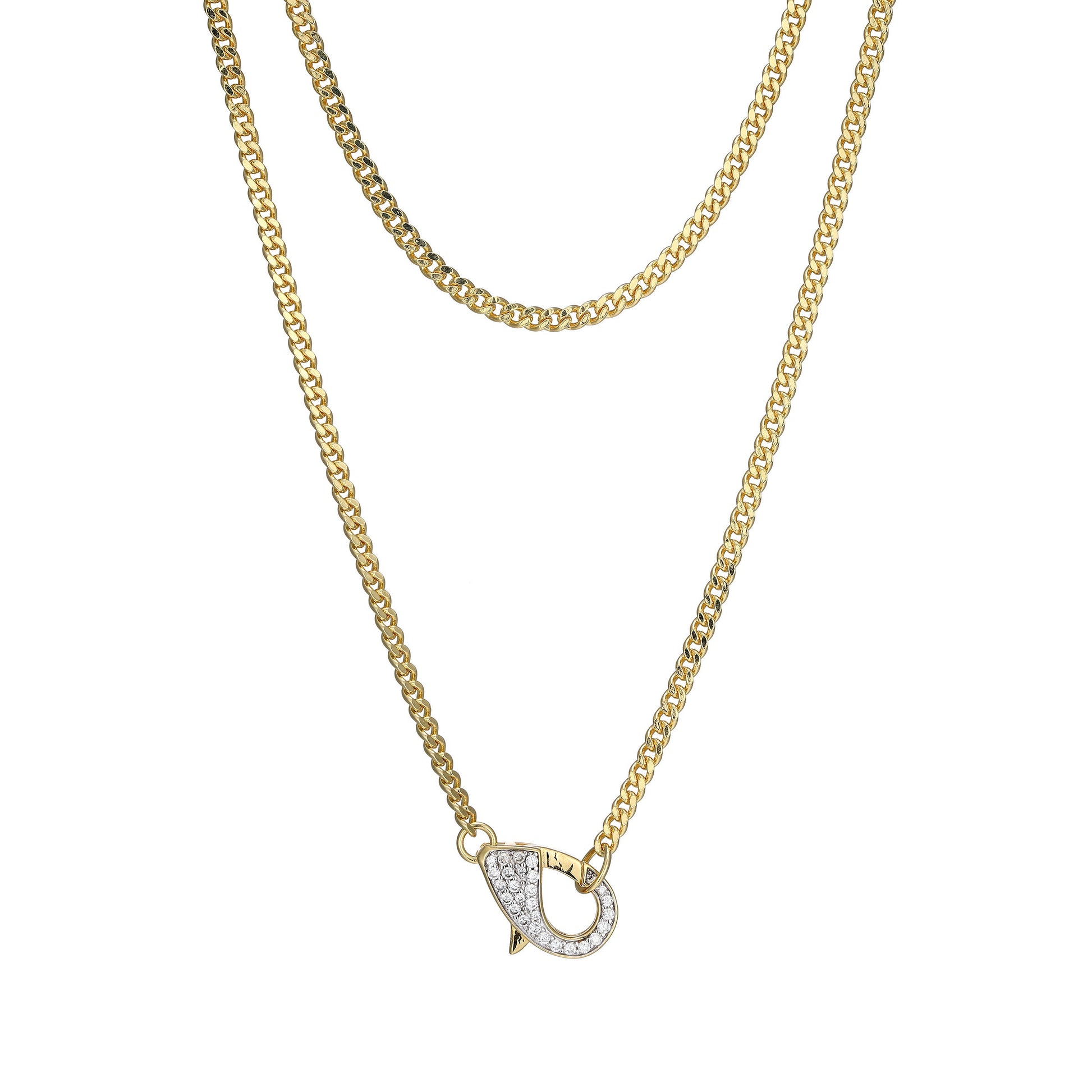 MN0108 - Pave Clasp Lab-Created Diamond Necklace