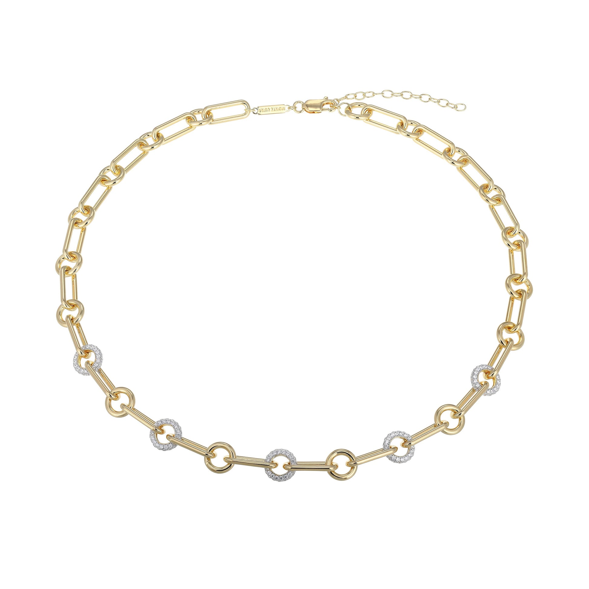 MN0110 - Circlet Paperclip Lab-Created Diamond Necklace