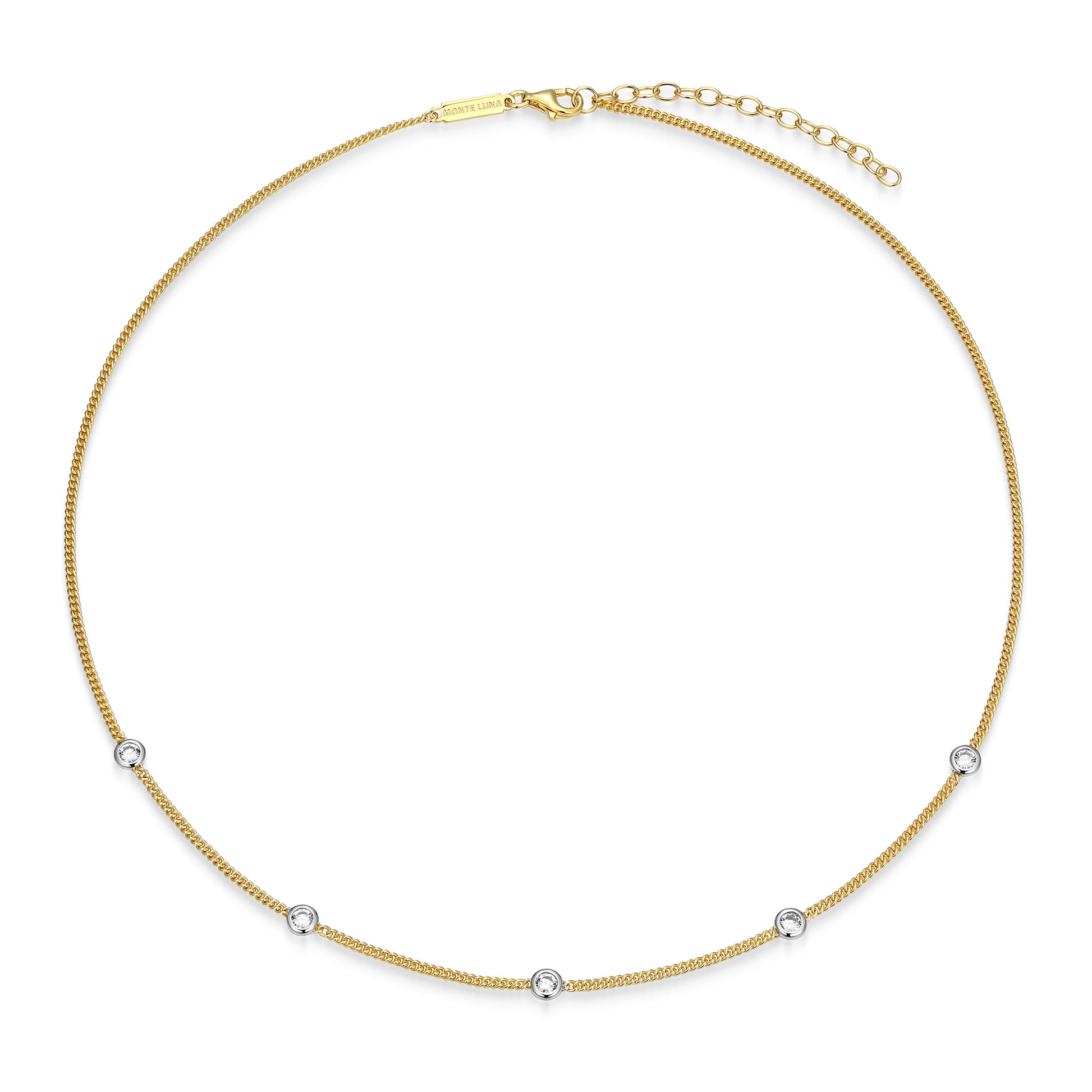 MN0133Y - Two-Tone Station Curb Chain Neck;ace
