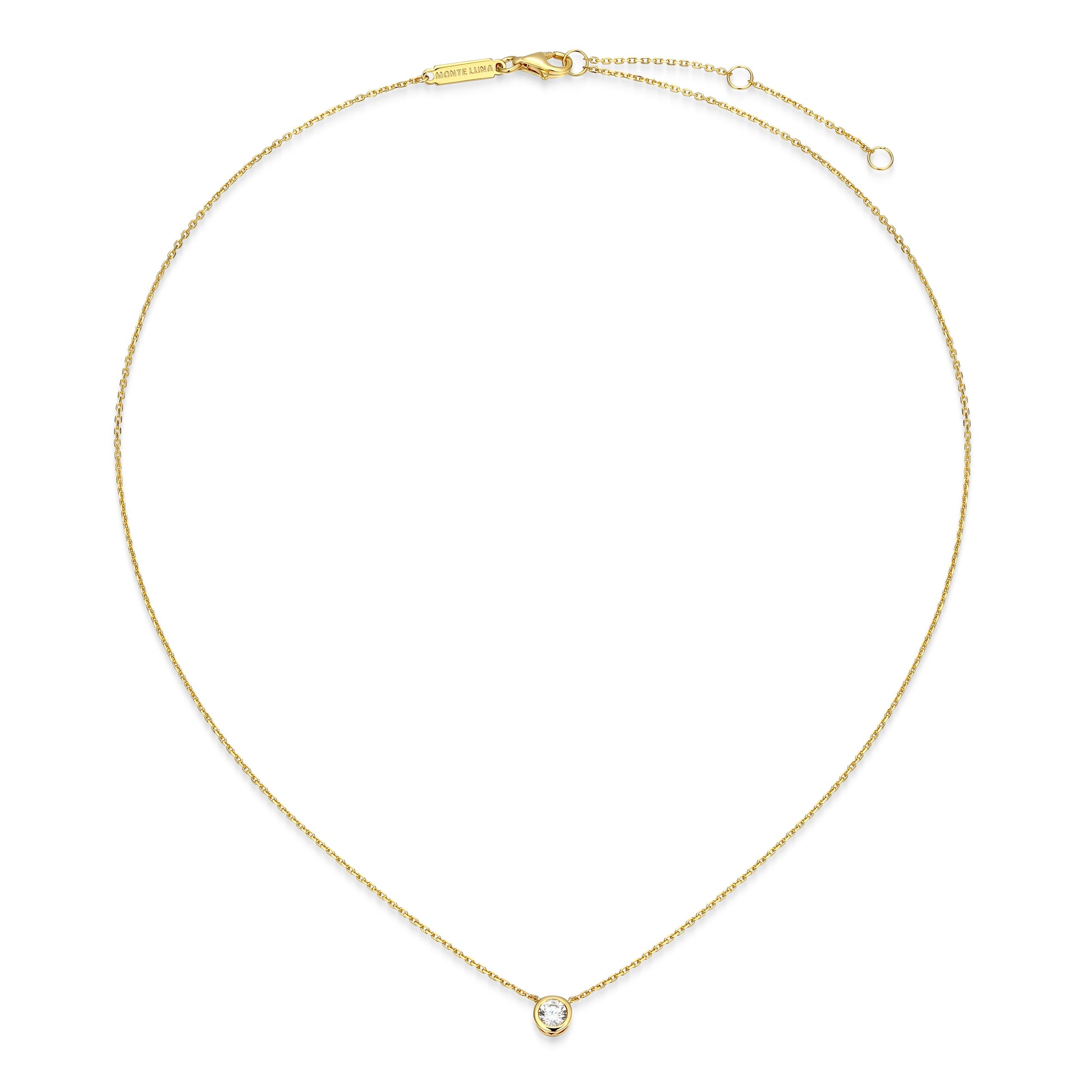 MN0143Y - Bezel Solitaire 1/4 CT Necklace