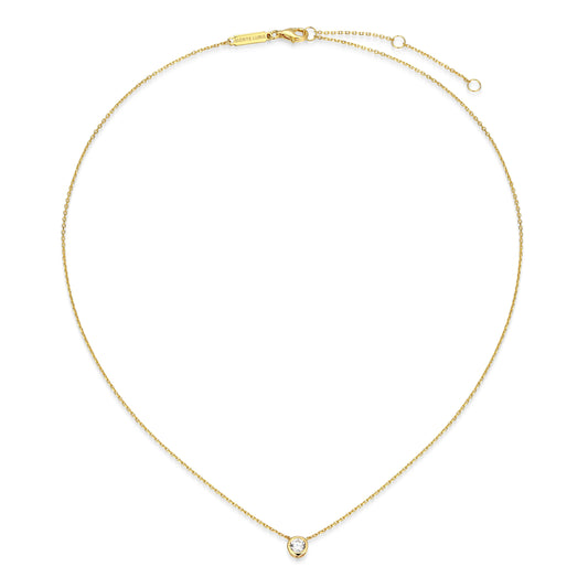 MN0143Y - Bezel Solitaire 1/4 CT Necklace