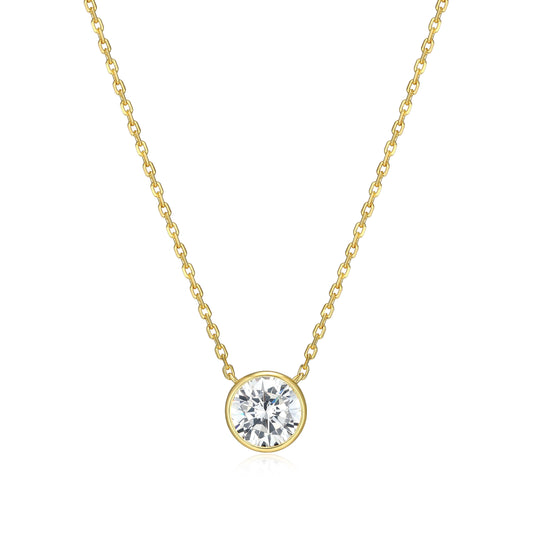 MN0145Y - Bezel Solitaire 1.0 CT Necklace