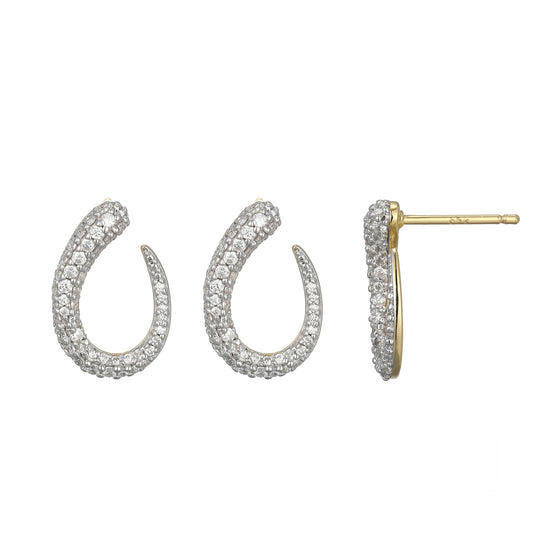 ME0132 - Wave Thick To Thin Lab-Created Diamond Earrings