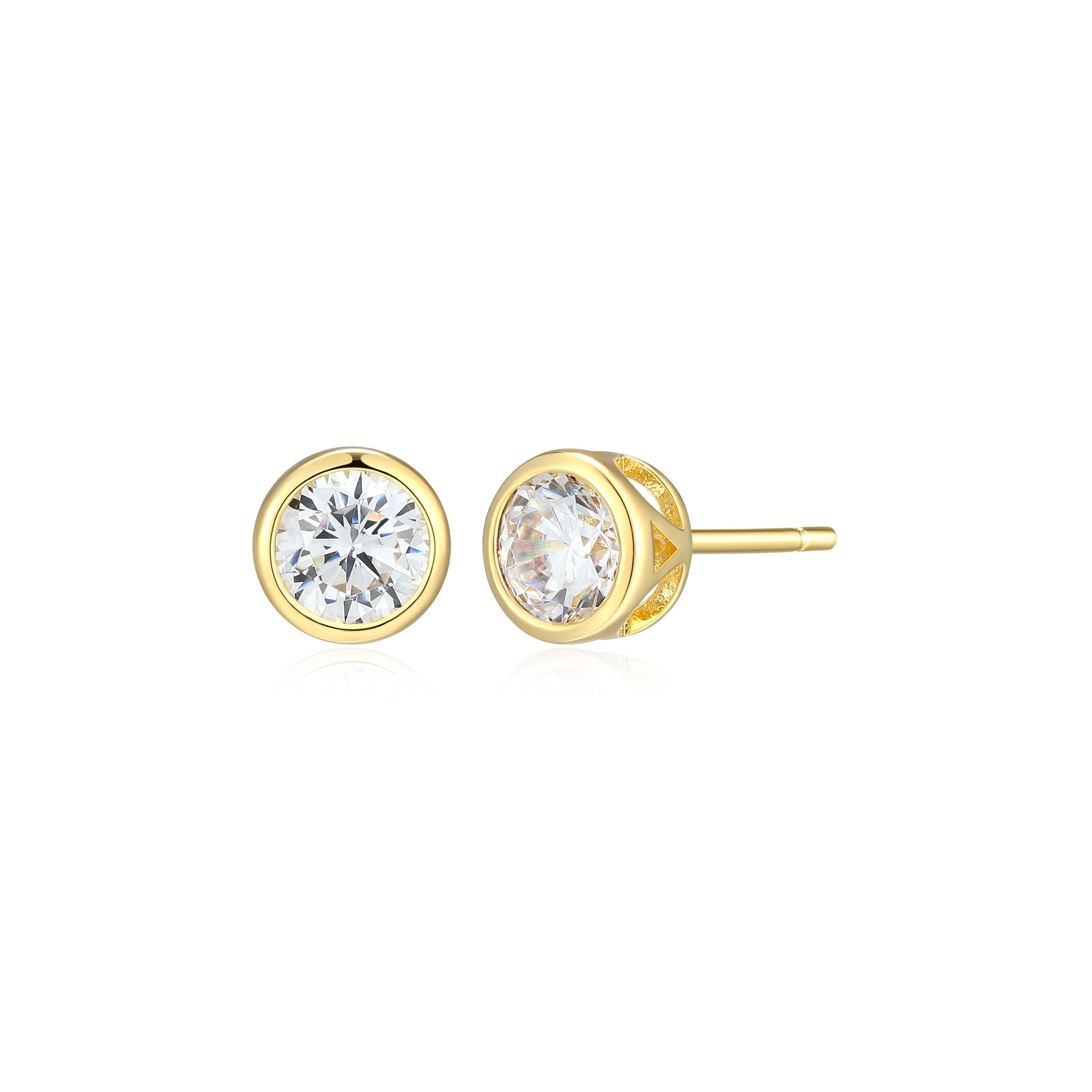 ME0144Y - Bezel Solitaire 1.0 CTTW Stud Earrings
