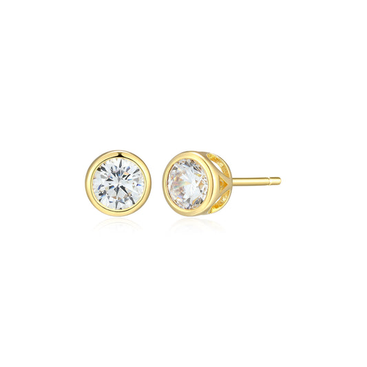 ME0144Y - Bezel Solitaire 1.0 CTTW Stud Earrings