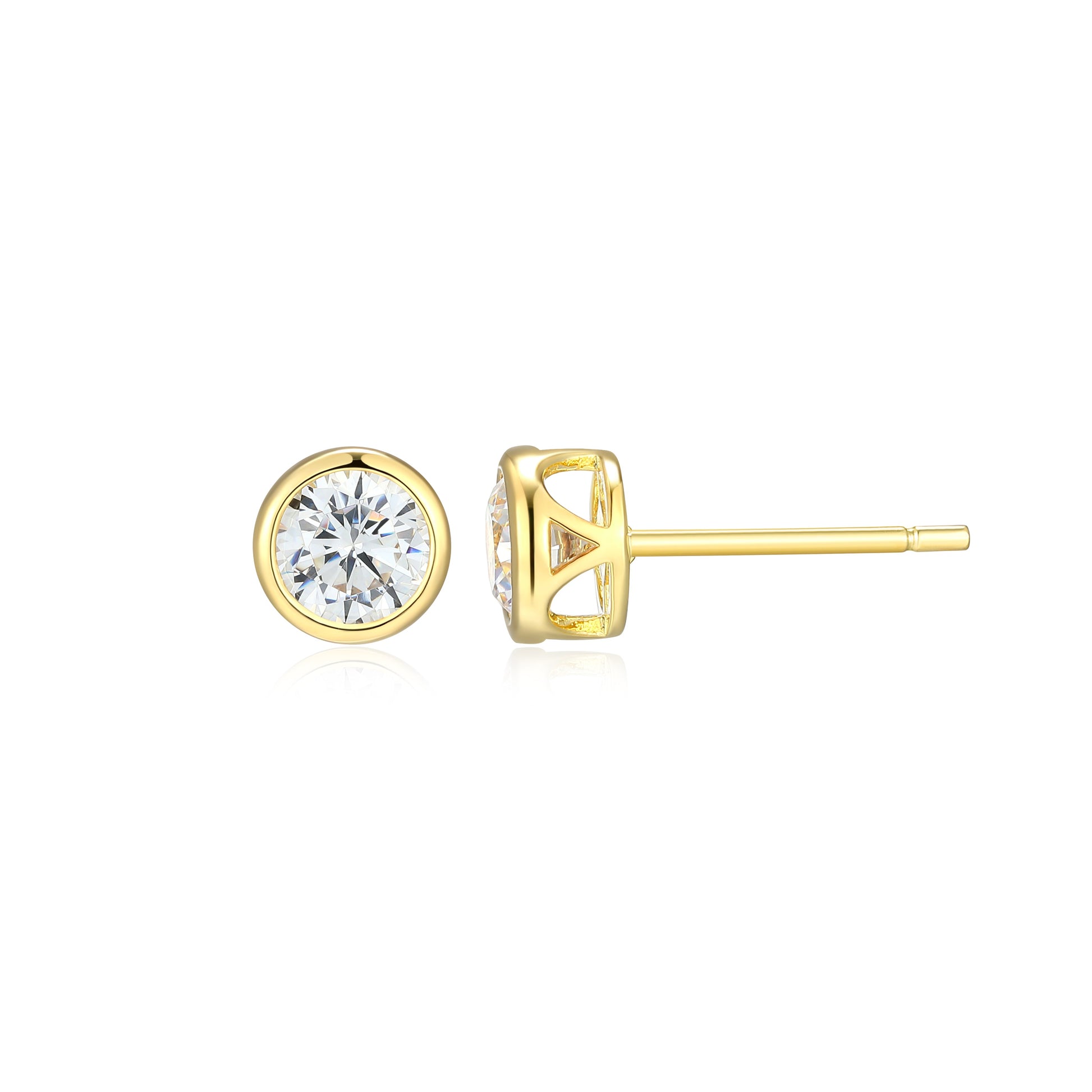 ME0144Y - Bezel Solitaire 1.0 CTTW Stud Earrings