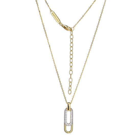 MN0118 - Paperclip Pave Lab-Created Diamond Pendant Necklace