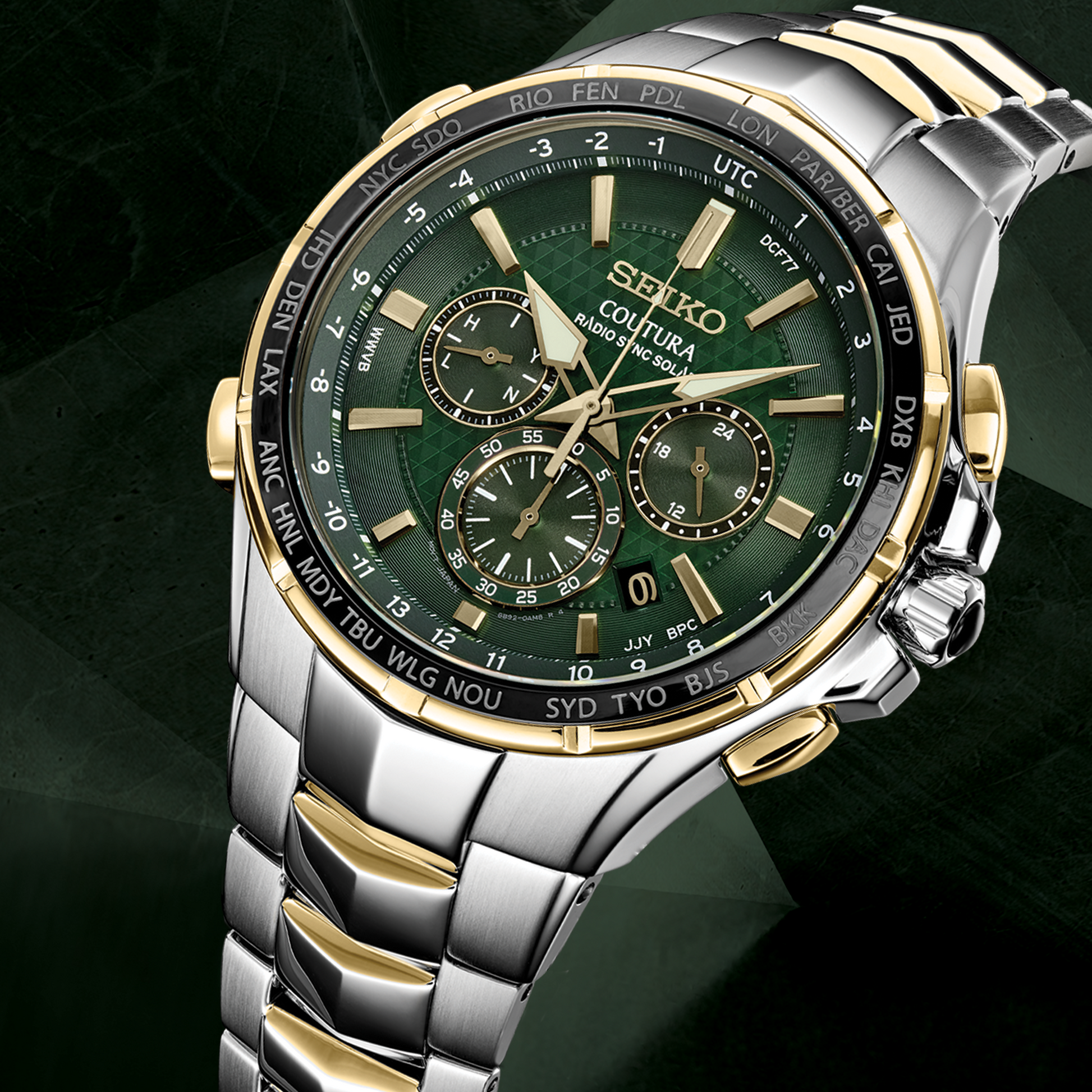 Seiko Coutura Radio Sync Solar Chronograph Watch SSG022