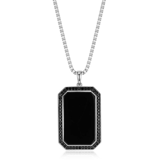 UN0060 - Eclipse Rhodium Finish Sterling Silver Necklace