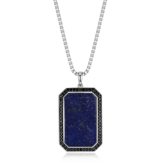 UN0061 - Eclipse Rhodium Finish Sterling Silver Necklace