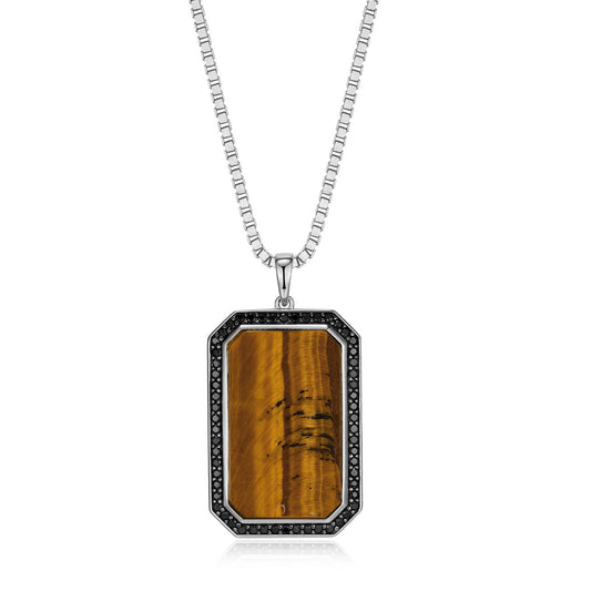 UN0062 - Eclipse Rhodium Finish Sterling Silver Necklace