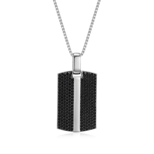 UN0064 - Eclipse Gunmetal Rhodium Finish Sterling Silver Necklace
