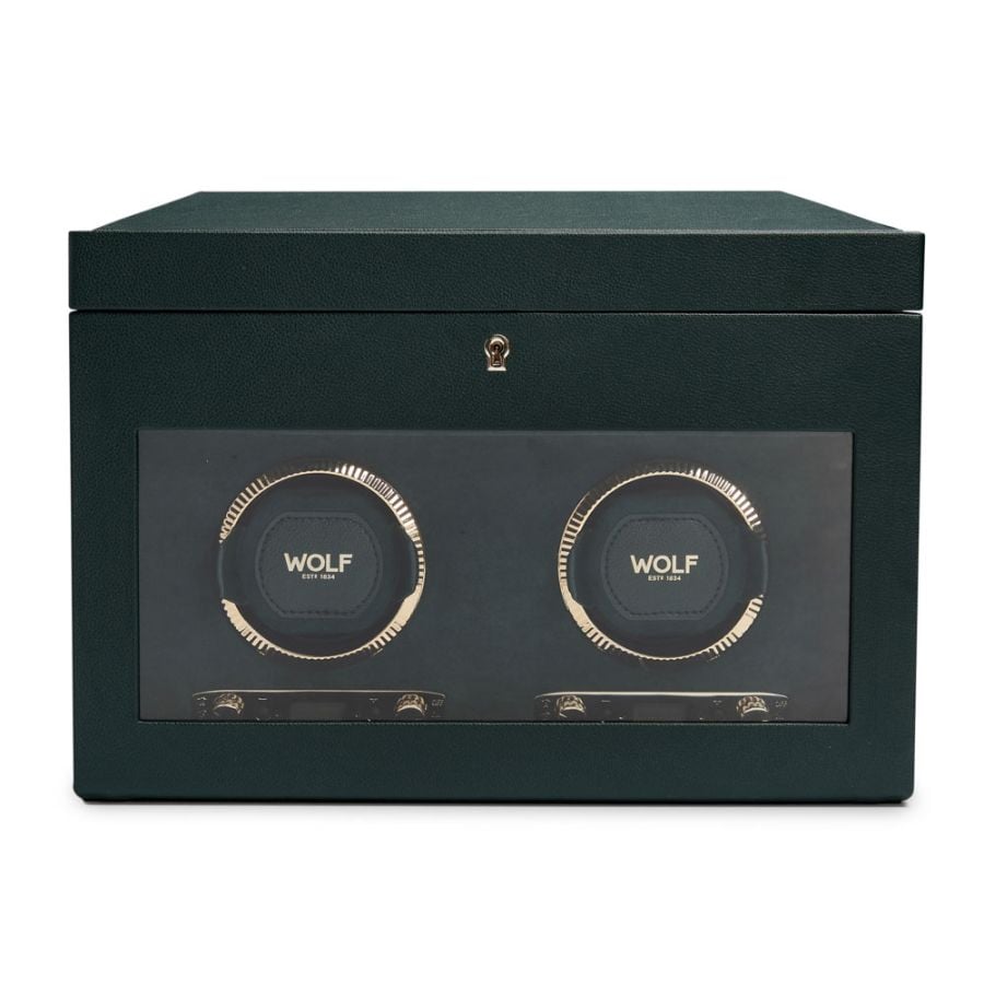 Wolf British Racing Double Watch Winder with Storage 792241