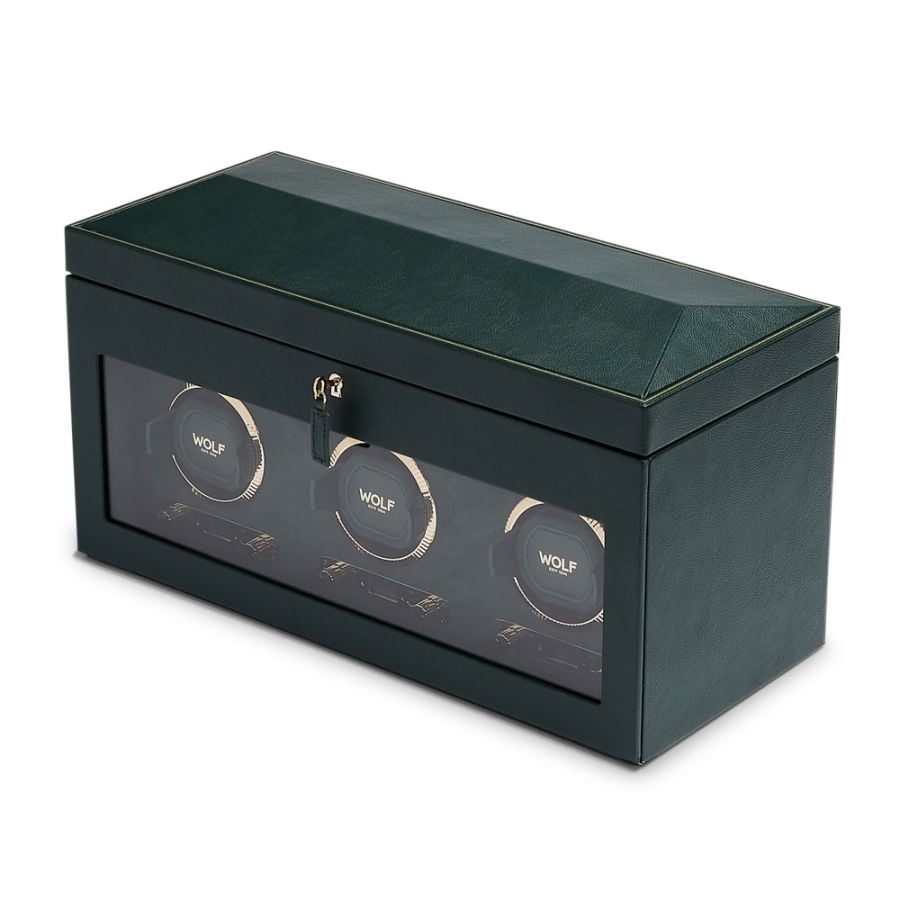 Wolf British Racing Triple Watch Winder with Storage 792341