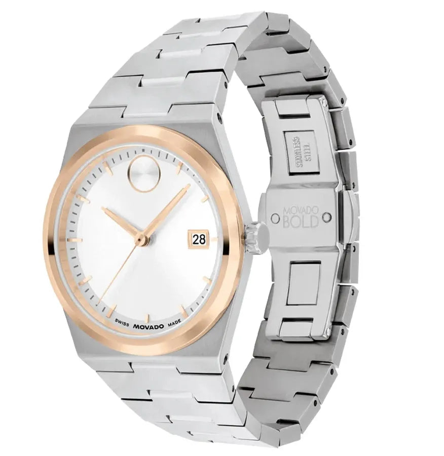 Movado Bold Quest Silver/Rose Gold Dial Women's Watch 3600946 ...